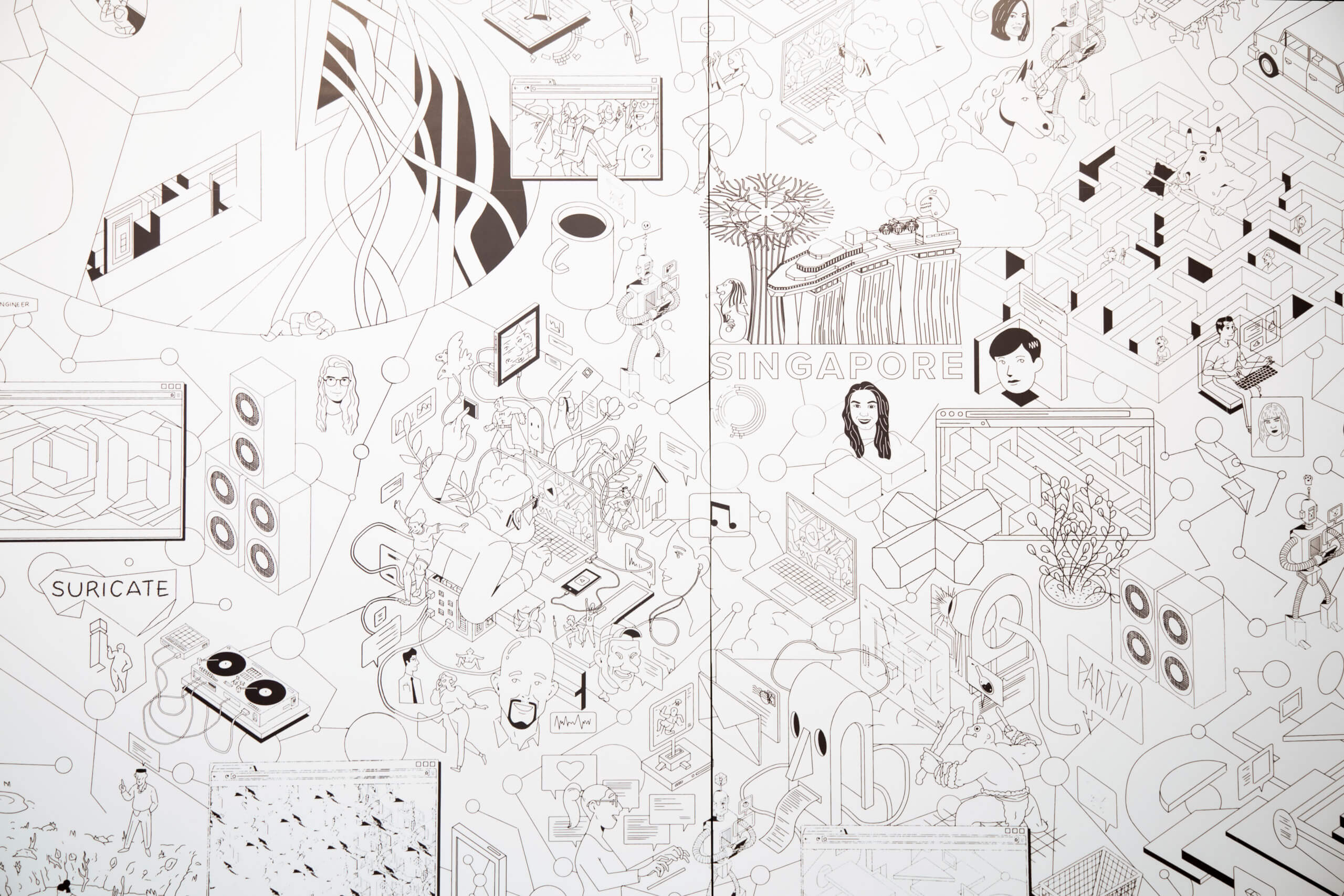 A wall mural at contentsquares new york city office